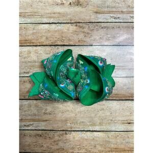Lilly Reese Bowtique 4" St. Patrick's Lucky Charm Glitter Ribbon Bow